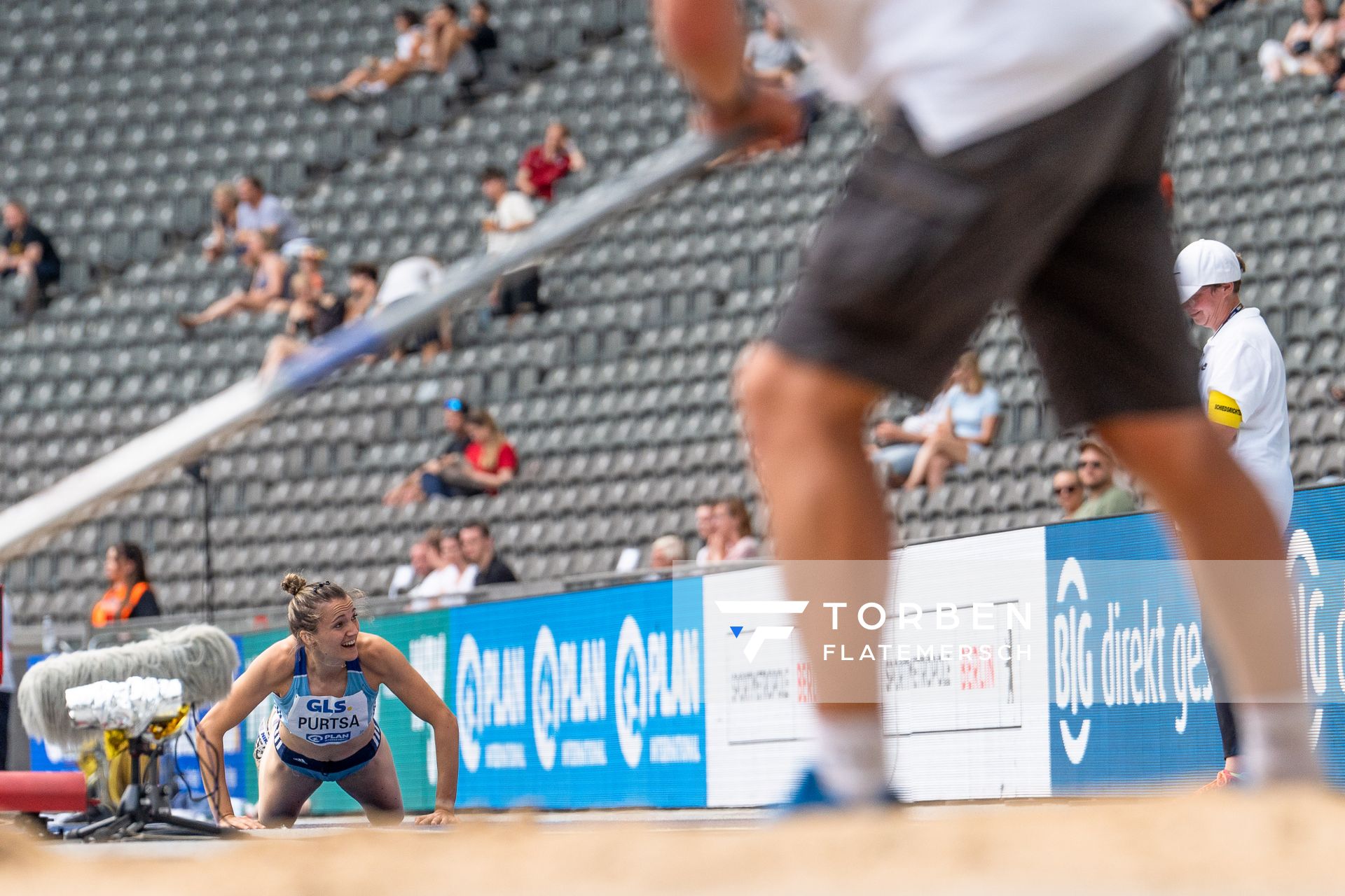 Maria Purtsa (LAC Erdgas Chemnitz) im Dreisprung waehrend der deutschen Leichtathletik-Meisterschaften im Olympiastadion am 25.06.2022 in Berlin